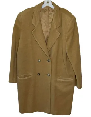 Vintage Beauchamp Place‎ Wool Coat Tan Size 14 thumbnail 1