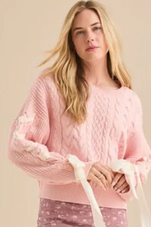 Altar’d State Cory Ribbon Sleeve Sweater thumbnail 1
