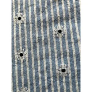 Loft Blue White Stripe Daisy Ruffle Button Front Top Women's Medium thumbnail 9