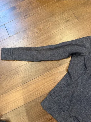 Lululemon Think Fast Pullover in Heathered Herringbone Black Size 10? - C30-131 thumbnail 4