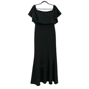 BHLDN Dara Black Off Shoulder Ruffle Sleeve Gown Maxi Dress US 10 thumbnail 3