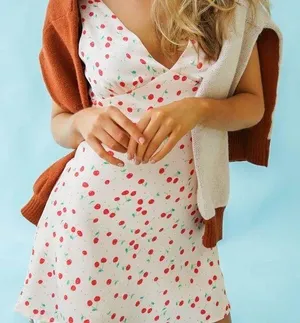 Zara Cherry Silk Slip Dress thumbnail 1
