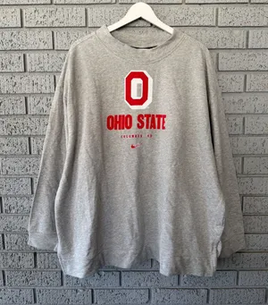 NWT Nike Mockneck Ohio State Buckeyes Crewneck Sweatshirt Size XXL Gray thumbnail 1
