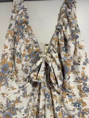 Abercrombie & Fitch Floral Tie Front Midi Dress Women's XL NWT Cottagecore thumbnail 5