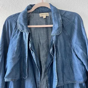 Anthropology Cloth and‎ Stone Open Front Chambray Overshirt Trench Small thumbnail 3