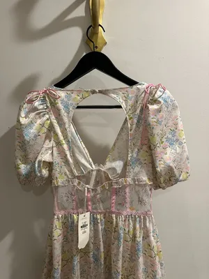FOR LOVE AND LEMONS Glitter Garden Cap Sleeve Slip Dress Size X-Small NWT thumbnail 6