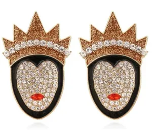 Disney New Snow White evil queen villain sparkly jeweled earrings thumbnail 1