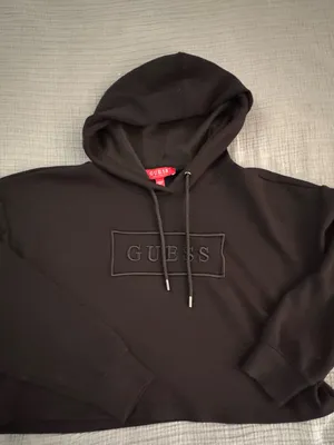GUESS women Black Hooded Sweatshirt - Embroidered Logo thumbnail 1