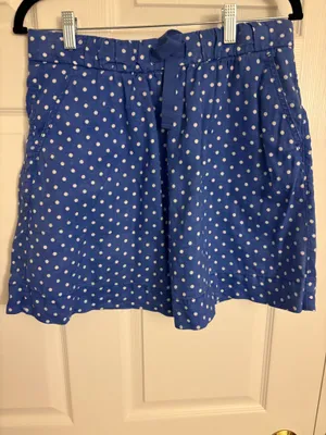 J.Crew Skirt Mini Blue Polka White Dot 6 thumbnail 2