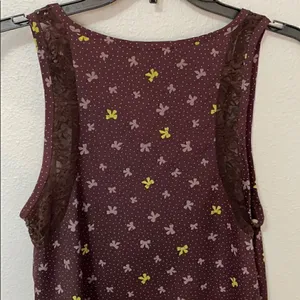 Lush High Low Tank Bow Top w/ Lace Detail thumbnail 4
