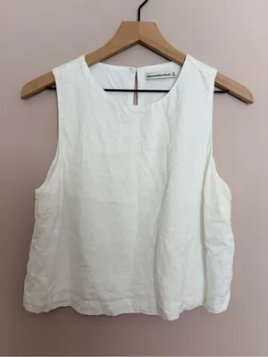 Abercrombie & Fitch Linen Shell Top White Medium thumbnail 2