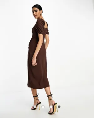 ASOS Midi Chocolate Dress thumbnail 3
