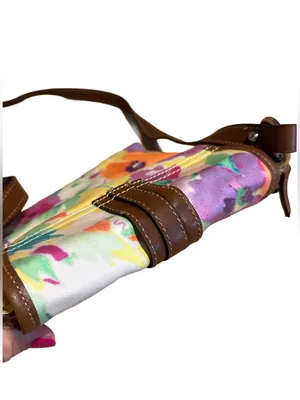 Chaps Pastel Watercolor Canvas Floral Print Crossbody Bag thumbnail 5