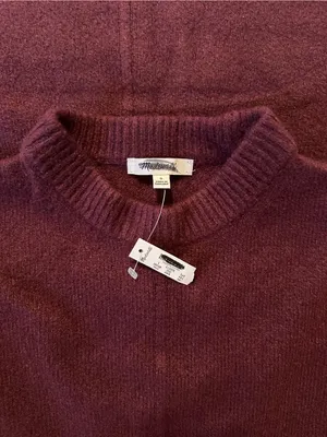 Madewell Wool Blend Sweater Mini Dress dark pomegranate color NY269 Size S NWT thumbnail 7