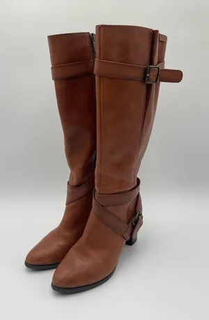 Pikolinos Made in Spain Brown Tall Leather Heeled Boots Womens 37 Riding thumbnail 1