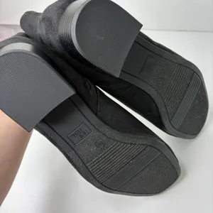 Time and Tru Black Faux Suede Heeled Ankle Booties Womens 9 thumbnail 4