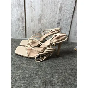 Womens Pie Pie Buy Beige Lace Up Ankle Strappy High Heels Sandals Shoes Size 8.5 thumbnail 4