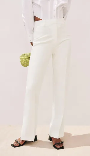 ZARA nwt white straight leg vented pants thumbnail 3