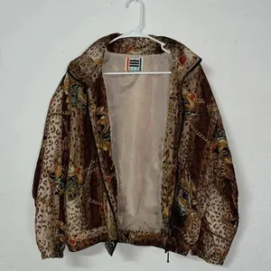 Vintage animal print 80s 90s jacket‎ full zipper lightweight pockets baddie thumbnail 1
