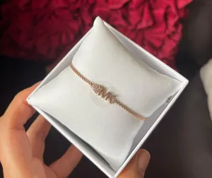 Michael Kors Heart Logo Rose good Tone Pave Bracelet MKJX7975791Slider NIX thumbnail 1
