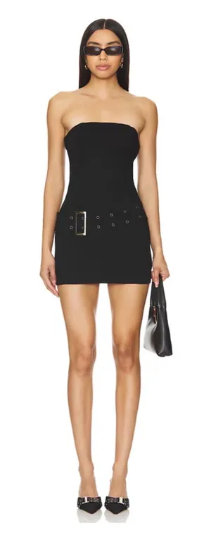 NWT Superdown Cadha Mini Dress in Black, size L Missing Belt thumbnail 1