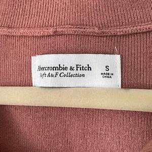 Abercrombie & Fitch Dark Rose Soft A&F Collection 1/4 Zip Sweater ~ Size S thumbnail 5