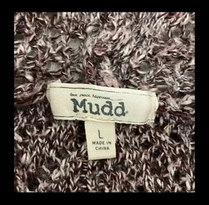Mudd purple/cream cardigan sweater- size large thumbnail 5