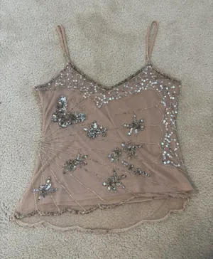 Y2K MKM Designs Beaded Butterfly Tank thumbnail 1