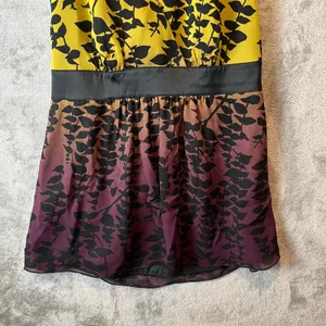 Vintage Y2K Babydoll Halter Top Leaf Print Ombre Fairycore Festival Size‎ S Silk thumbnail 5