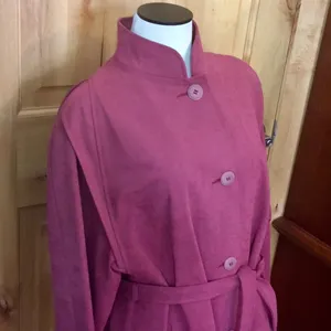 Anthropologie FEMITEX 2-Pckt Rose Belted Lined TrenchCoat EUC M thumbnail 8