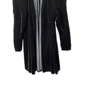 Vintage Karen‎ Lucas For Niki Black Velvet Swing Coat Size S thumbnail 3