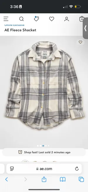 American Eagle Shacket Plaid Flannel thumbnail 2