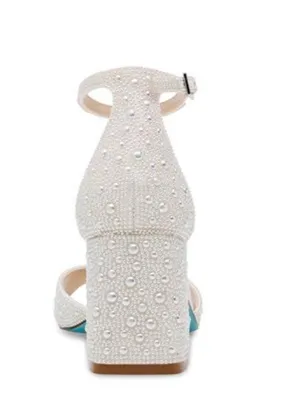 Betsey Johnson Blue Women's Sb-Kami Heeled Sandal, Pearl, 7.5, new in box thumbnail 2