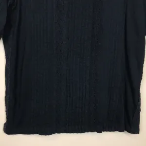Lauren Ralph Lauren Women’s Black Lace Pleated Half Sleeve Blouse thumbnail 3