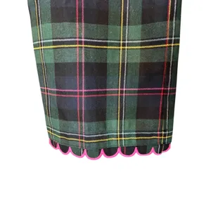 Vilagallo Tartan Plaid Scallop Hem Pants Pink Trim NWT 38 US 8 thumbnail 6