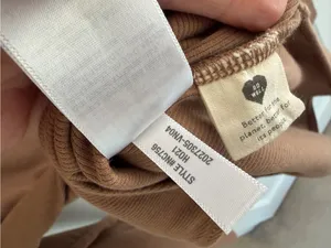 Madewell‎ Ribbed Long Sleeve Crew Neck Bodysuit Brown Large thumbnail 7