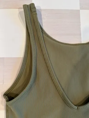 lululemon power pivot ribbed tank luxtreme bronze green 4 thumbnail 5