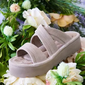Bearpaw Altitude Platform Slide Sandals Taupe Suede Women’s Size 10 thumbnail 18