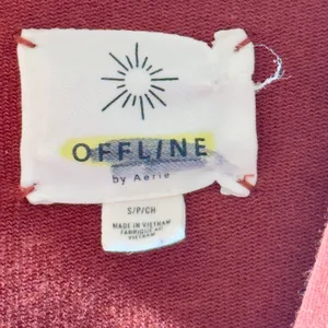 572 | OFFLINE by Aerie Cropped Hoodie Terracotta Long Sleeve Pullover Small‎ thumbnail 3