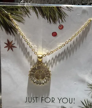 NWT Letter T - Mini Pave Alphabet Pendant Gold Necklace thumbnail 2