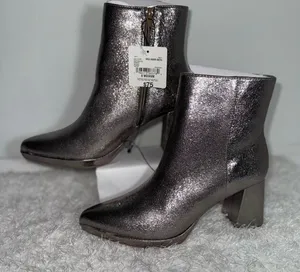 Worthington‎ Women's Silver Metallic Block Heel Ankle Boots Size 8 Medium thumbnail 1