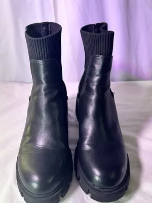 Steve Madden Black Chunky Chelsea Ankle Boots thumbnail 3