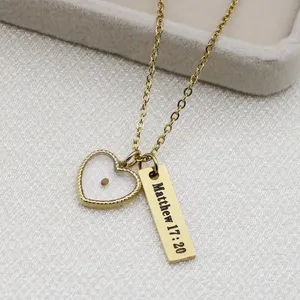 Mustard Seed Heart Necklace Gold thumbnail 3