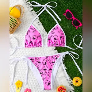 NWOT Hello Kitty Triangle String Bikini Set thumbnail 2