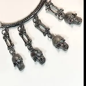 Skull and Bear Pendant Necklace Black thumbnail 4