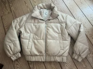 Abercrombie & Fitch Ultra Collection Vegan Leather Puffer Jacket - spot on back thumbnail 1