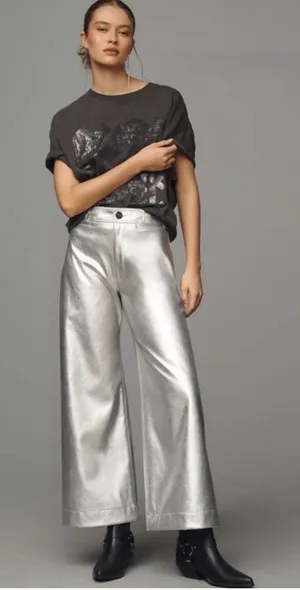 Anthropologie Maeve Ettie High Rise Crop Wide Leg Pants size 28 NEW thumbnail 1