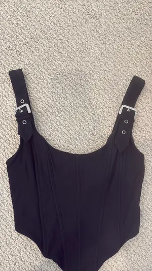 White Fox Corset Top Boutique Black thumbnail 3