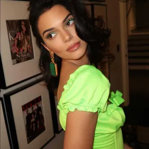 I.AM.GIA Naomi Ruched Milkmaid Neon Green Crop Top Shirt Blouse thumbnail 3