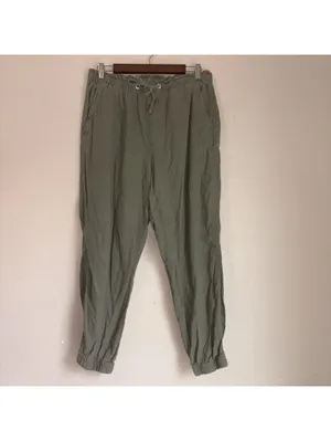 Social Standard by Sanctuary Olive Green Linen-Blend Joggers XL thumbnail 2